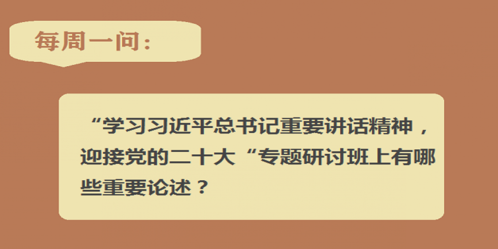 “學習習近平總書記重要講話精神，迎接黨的二十大”專題研討班上有哪些重要論述？